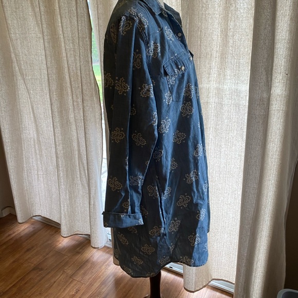 Gap 1969 Button up paisley denim dress - Picture 4 of 7